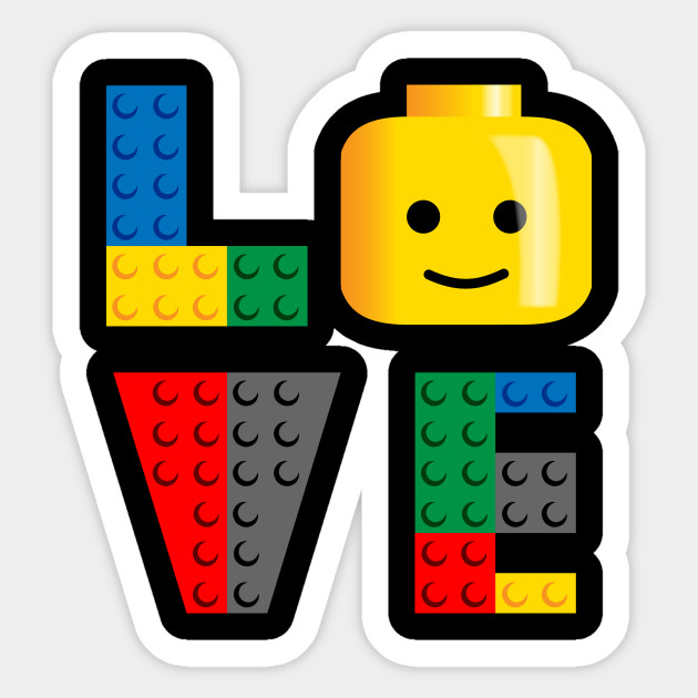 LOVE Lego Lego Sticker TeePublic